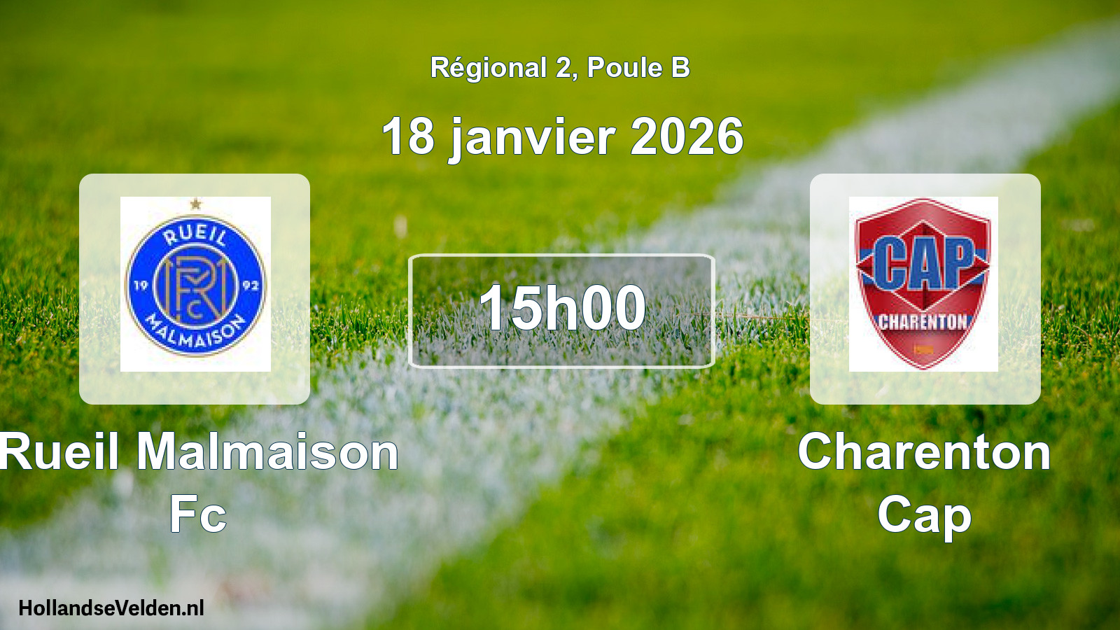 Geplande wedstrijd: Rueil Malmaison Fc - Charenton Cap (18 janvier 2026)