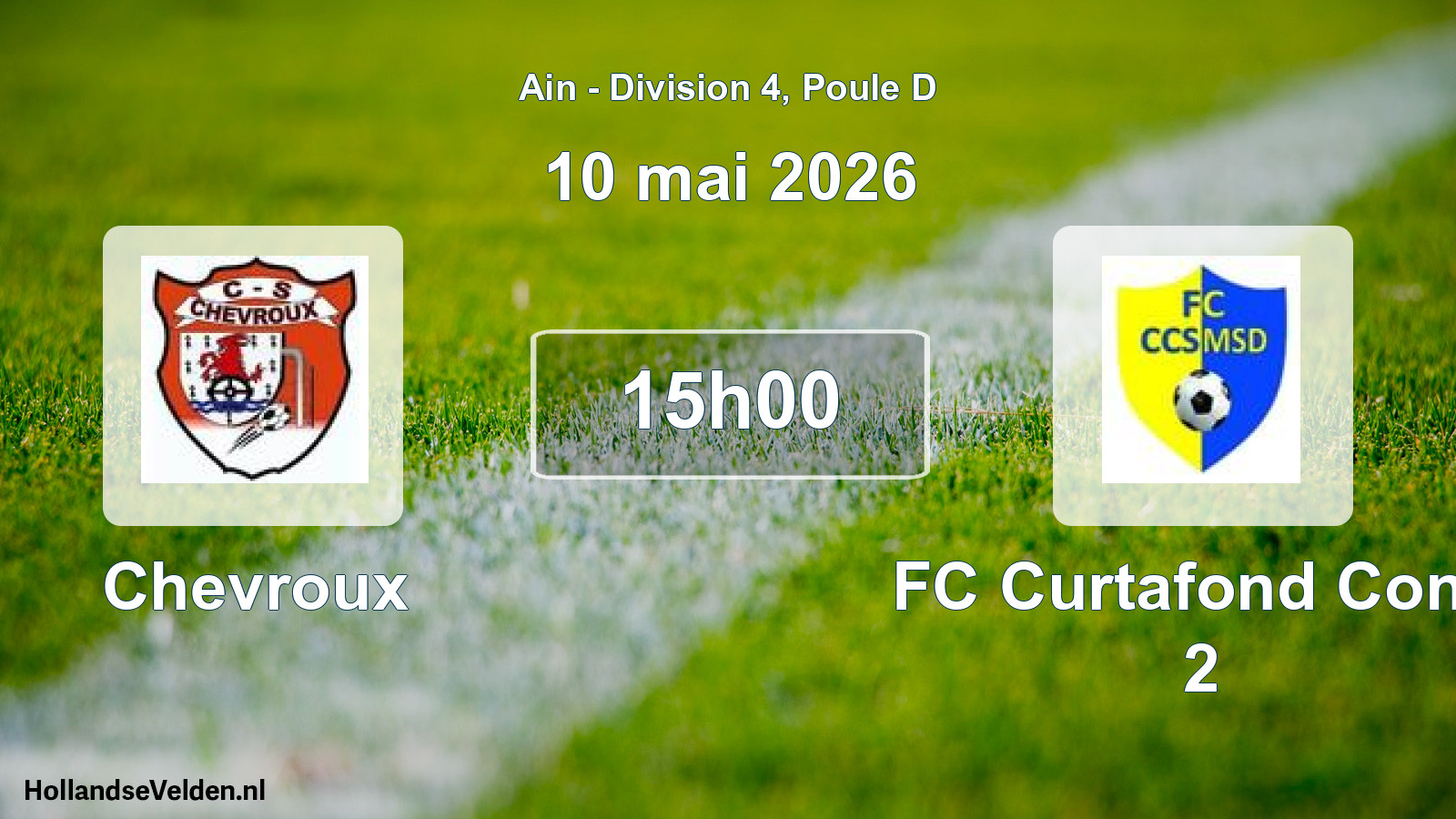 Geplande wedstrijd: Chevroux - FC Curtafond Confr 2 (10 mei 2026)