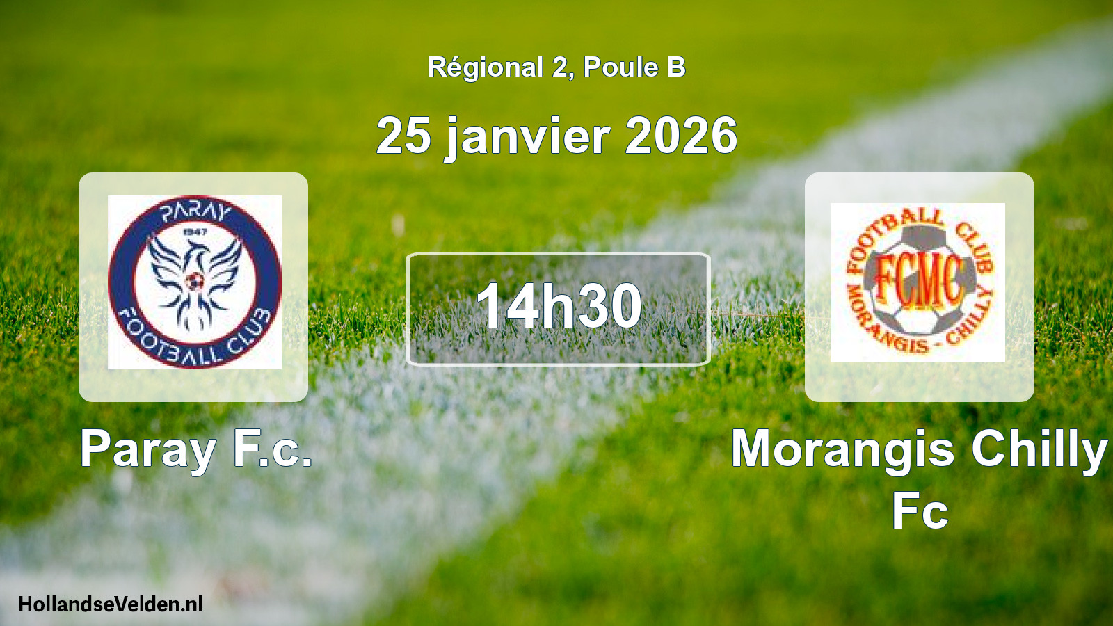 Scheduled Match: Paray F.c. - Morangis Chilly Fc (25 January 2026)