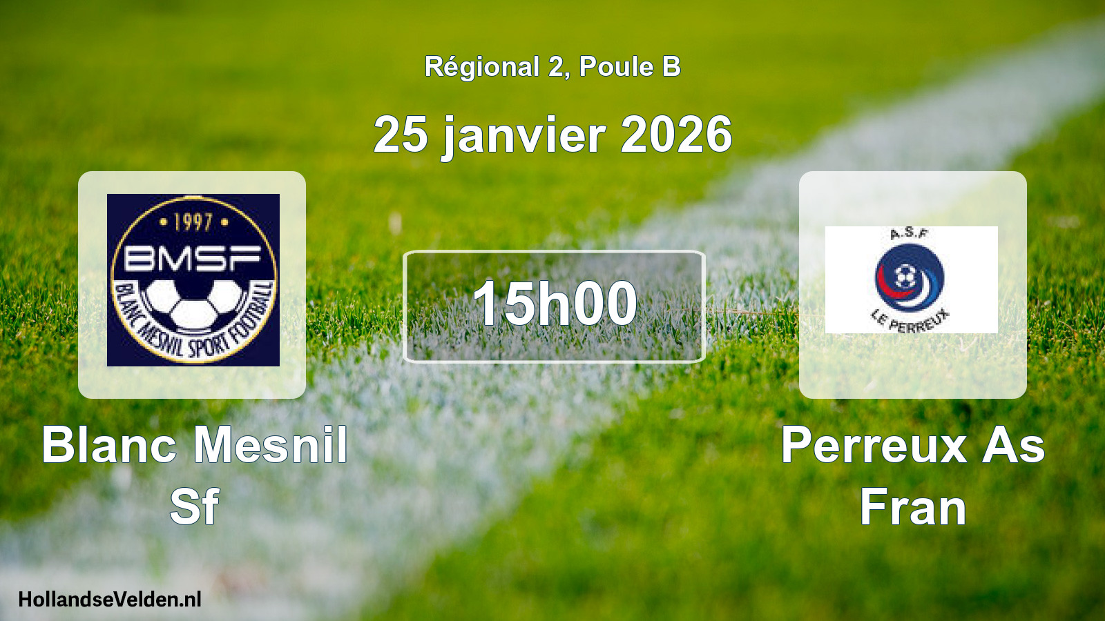 Scheduled Match: Blanc Mesnil Sf - Perreux As Fran (25 January 2026)