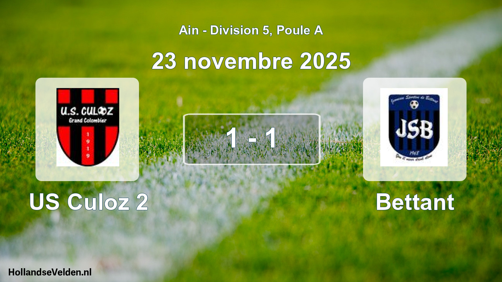 Match joué: US Culoz 2 - Bettant 1 - 1 (23 novembre 2025)