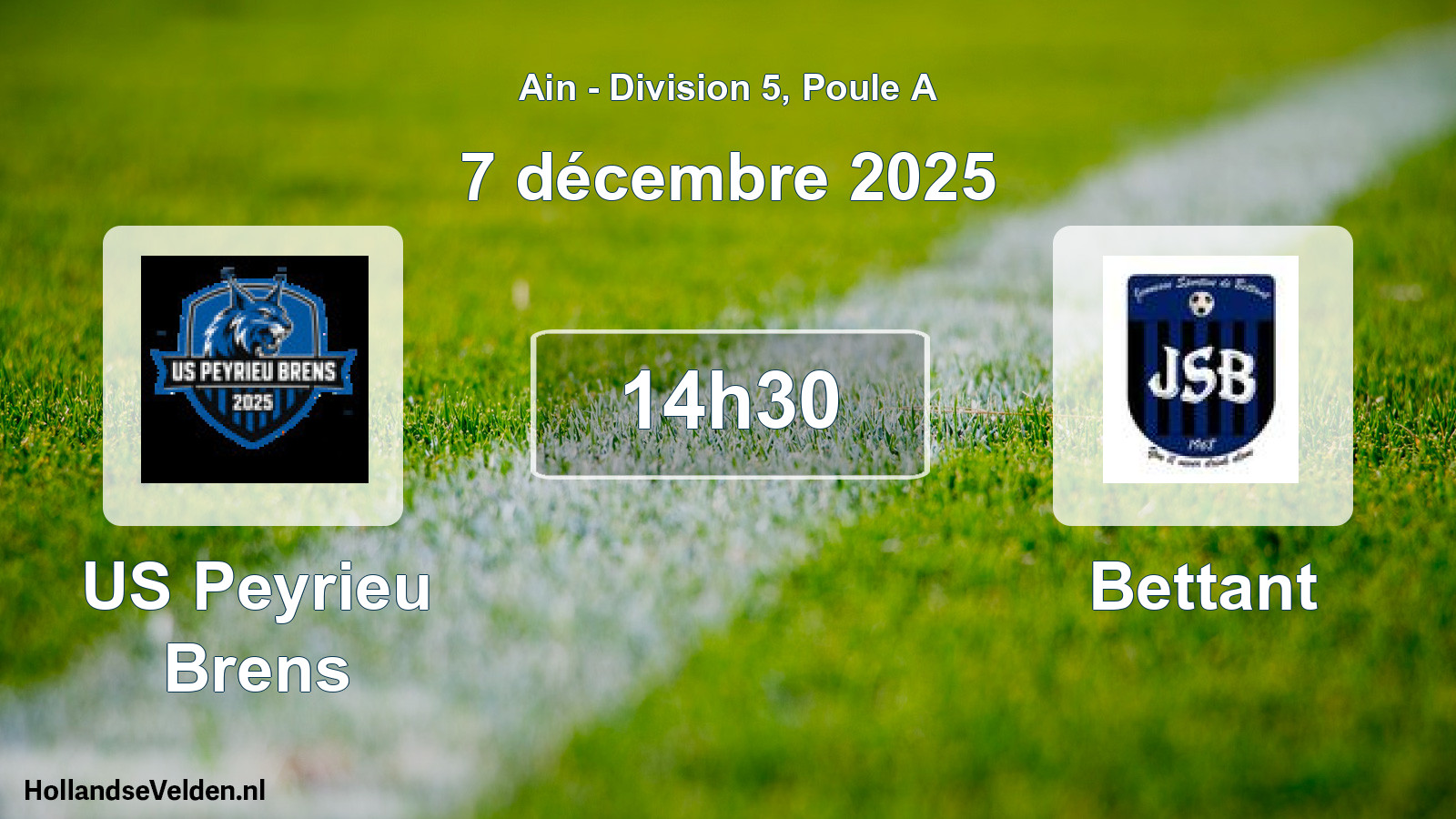 Geplande wedstrijd: US Peyrieu Brens - Bettant (7 december 2025)