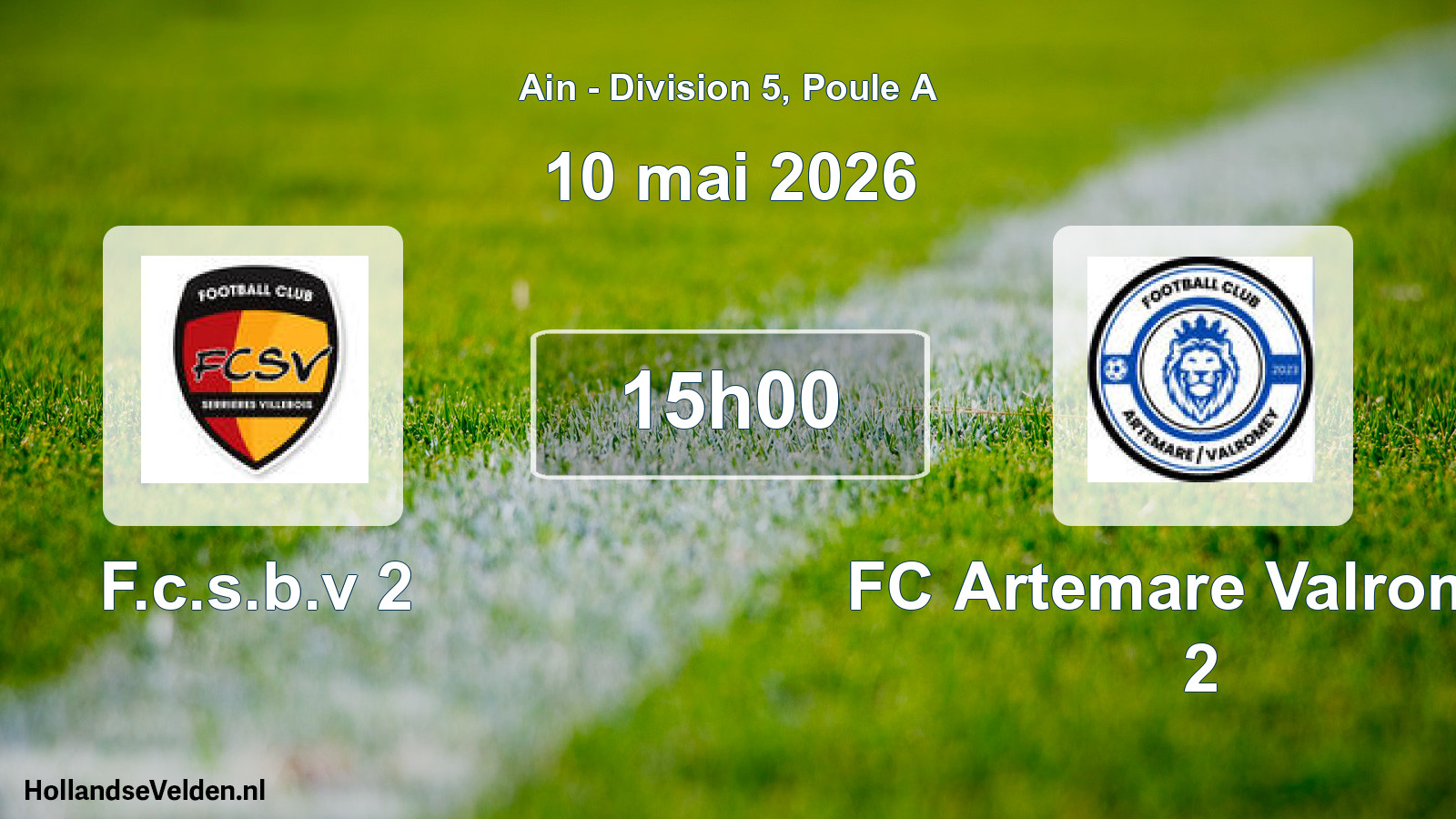 Geplande wedstrijd: F.c.s.b.v 2 - FC Artemare Valromey 2 (10 mei 2026)