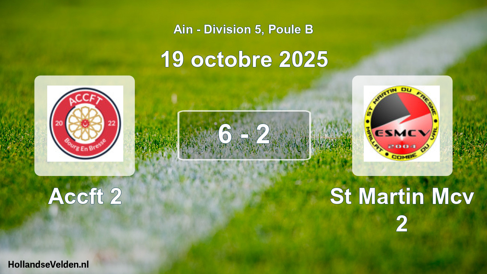 Gespeelde wedstrijd: Accft 2 - St Martin Mcv 2 6 - 2 (19 oktober 2025)