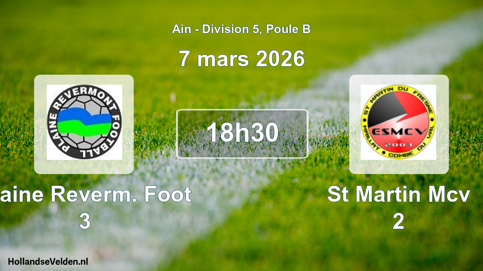 Geplande wedstrijd: Plaine Reverm. Foot 3 - St Martin Mcv 2 (7 maart 2026)