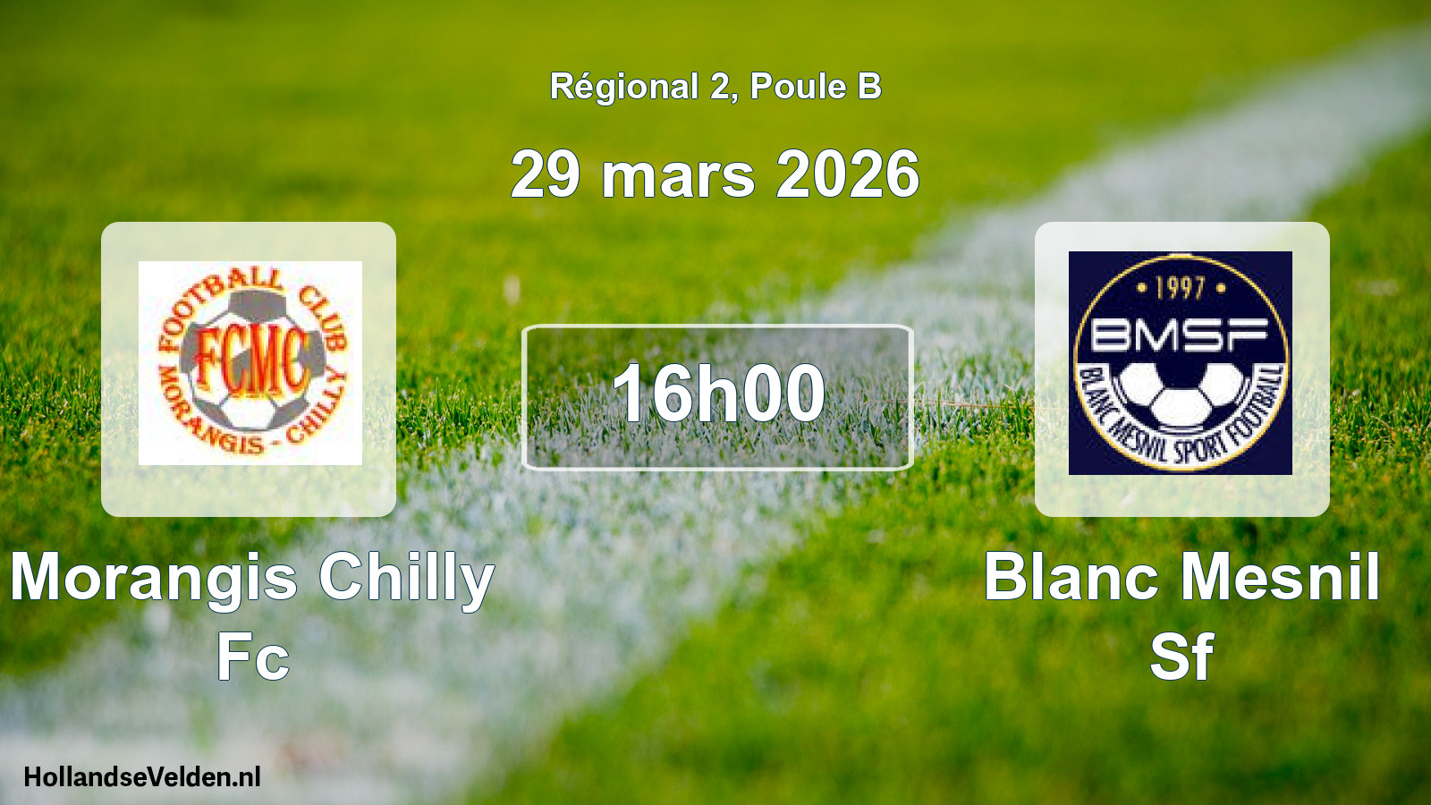 Scheduled Match: Morangis Chilly Fc - Blanc Mesnil Sf (29 March 2026)