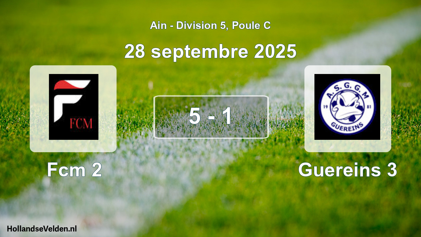 Gespeelde wedstrijd: Fcm 2 - Guereins 3 5 - 1 (28 september 2025)