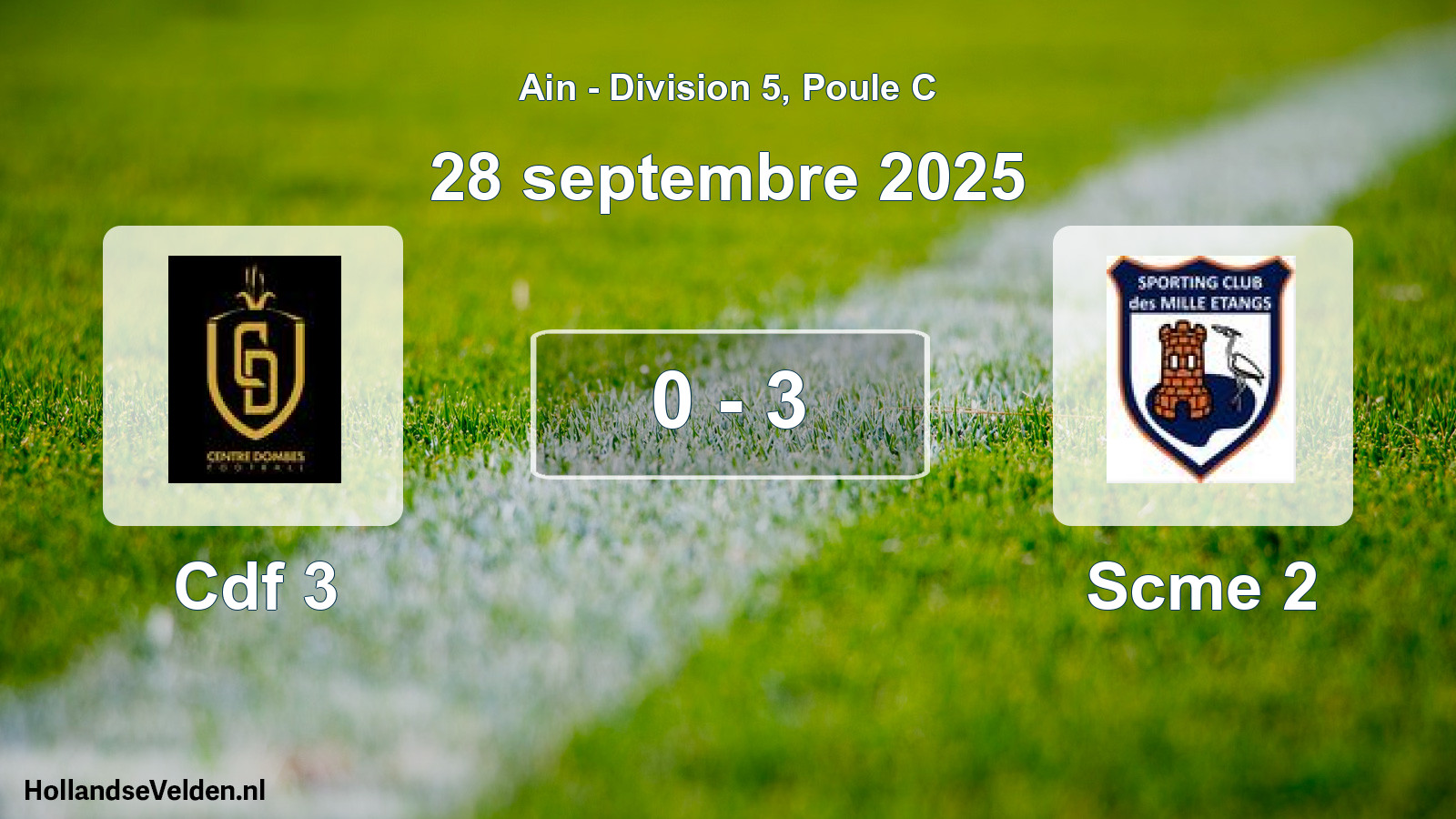 Gespeelde wedstrijd: Cdf 3 - Scme 2 0 - 3 (28 september 2025)