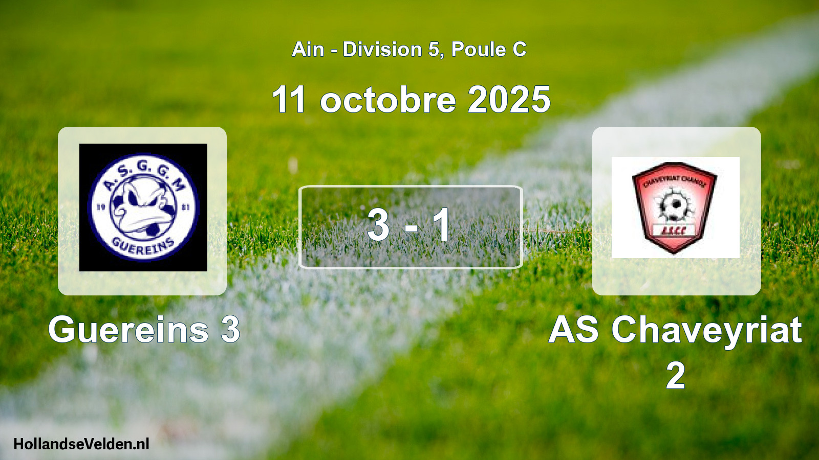 Gespeelde wedstrijd: Guereins 3 - AS Chaveyriat 2 3 - 1 (11 oktober 2025)