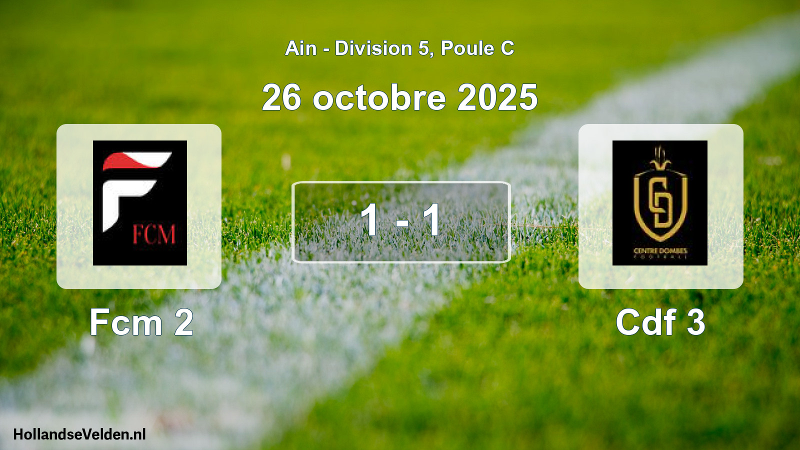 Gespeelde wedstrijd: Fcm 2 - Cdf 3 1 - 1 (26 oktober 2025)