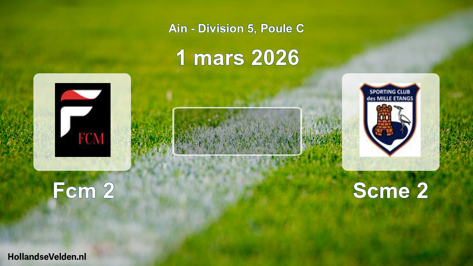 Geplande wedstrijd: Fcm 2 - Scme 2 (1 maart 2026)