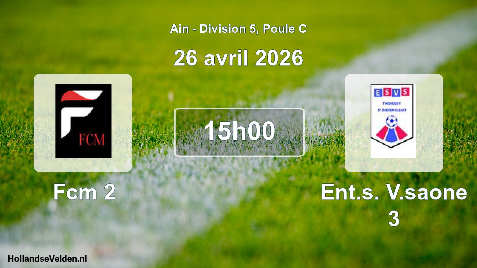 Geplande wedstrijd: Fcm 2 - Ent.s. V.saone 3 (26 april 2026)