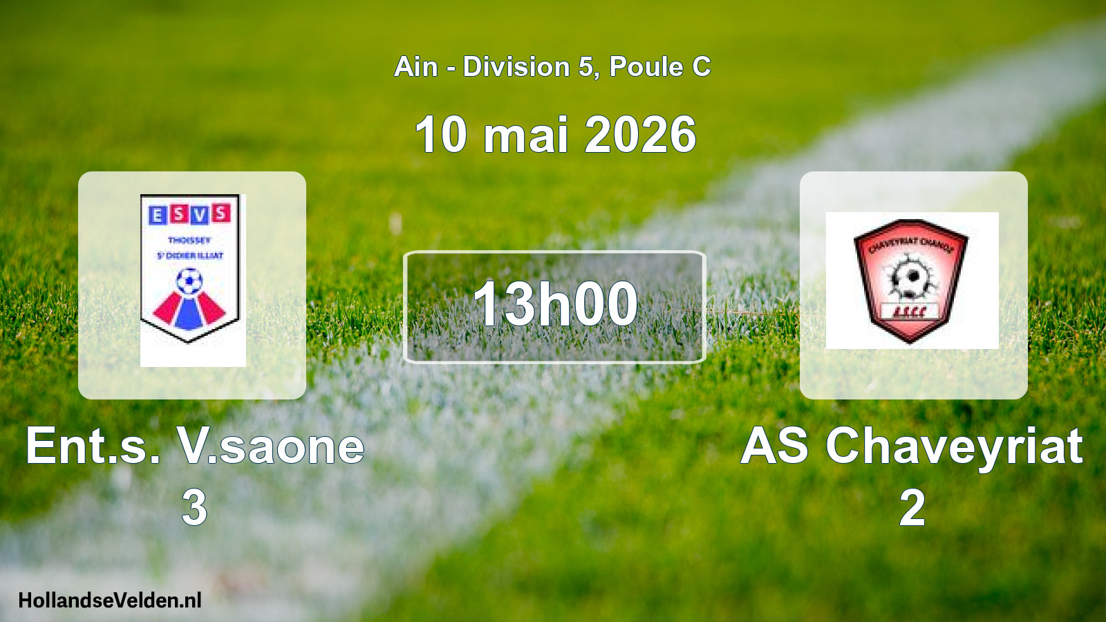 Match programmé: Ent.s. V.saone 3 - AS Chaveyriat 2 (10 mai 2026)