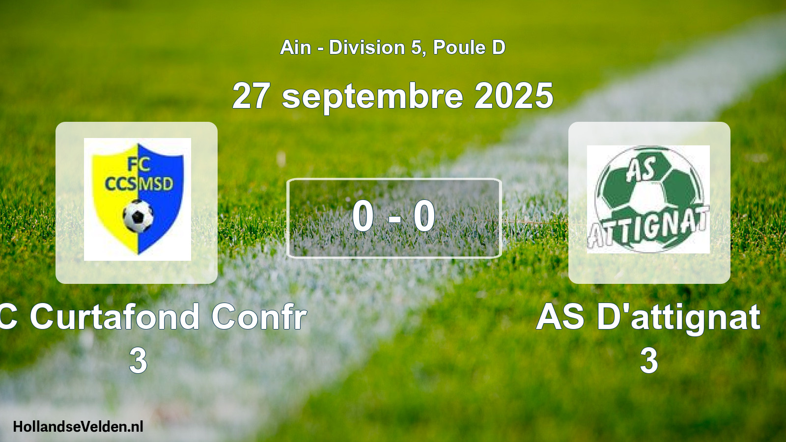 Total number of matches played: FC Curtafond Confr 3 - AS D'attignat 3 0 - 0 (27 September 2025)