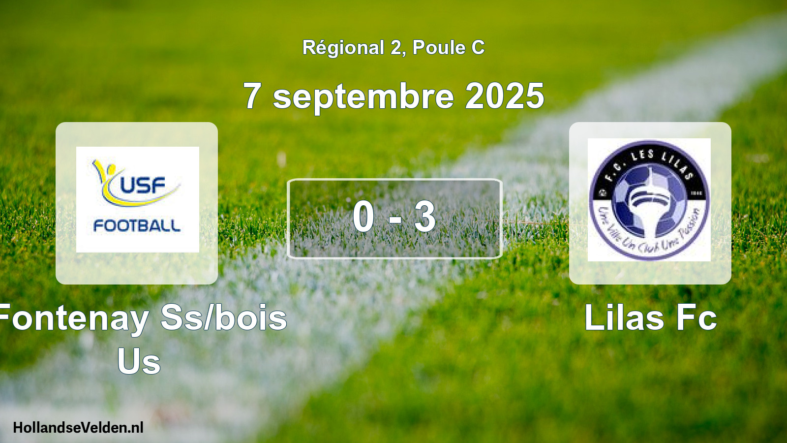 Gespeelde wedstrijd: Fontenay Ss/bois Us - Lilas Fc 0 - 3 (7 septembre 2025)