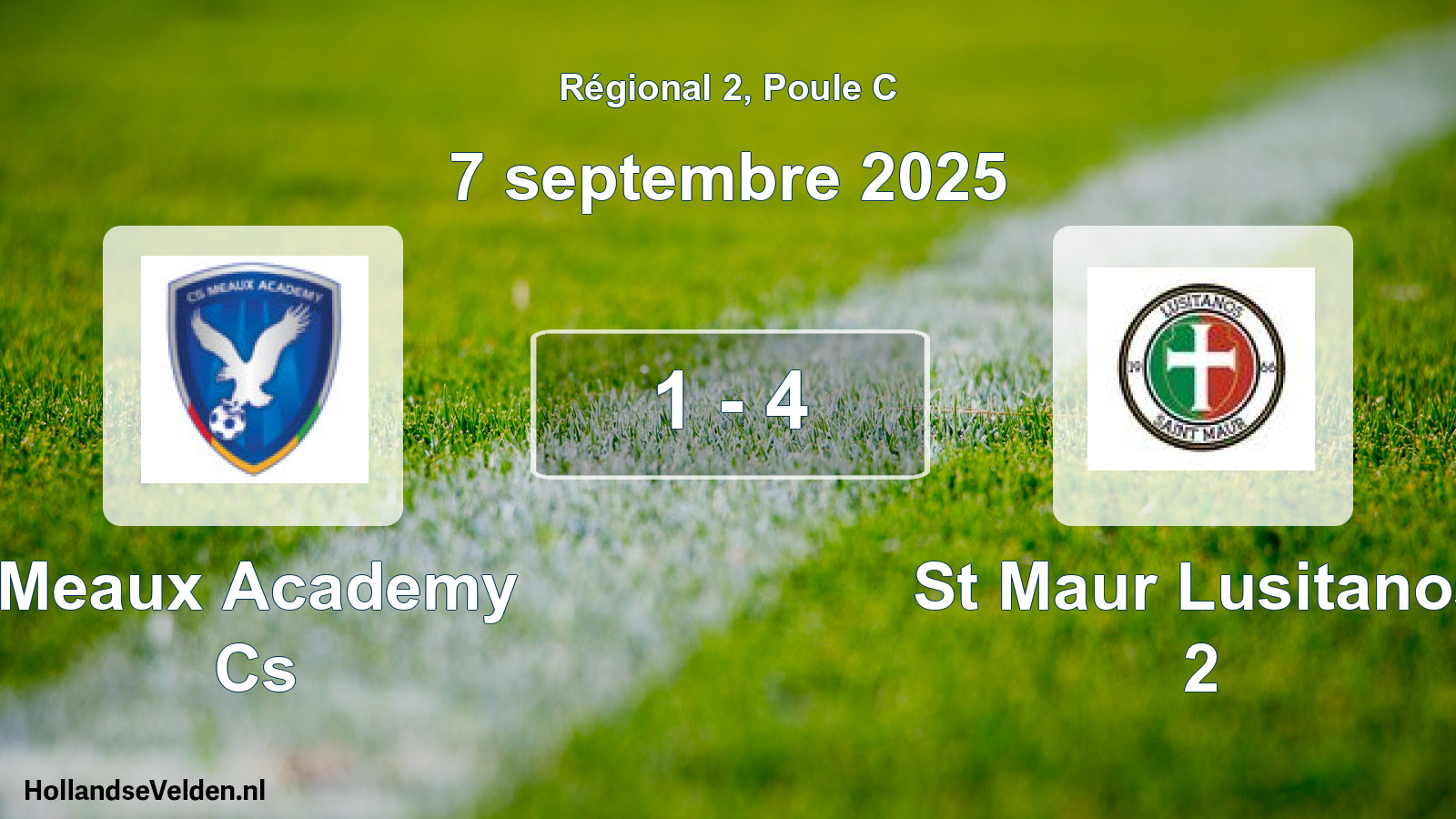 Gespeelde wedstrijd: Meaux Academy Cs - St Maur Lusitanos 2 1 - 4 (7 september 2025)
