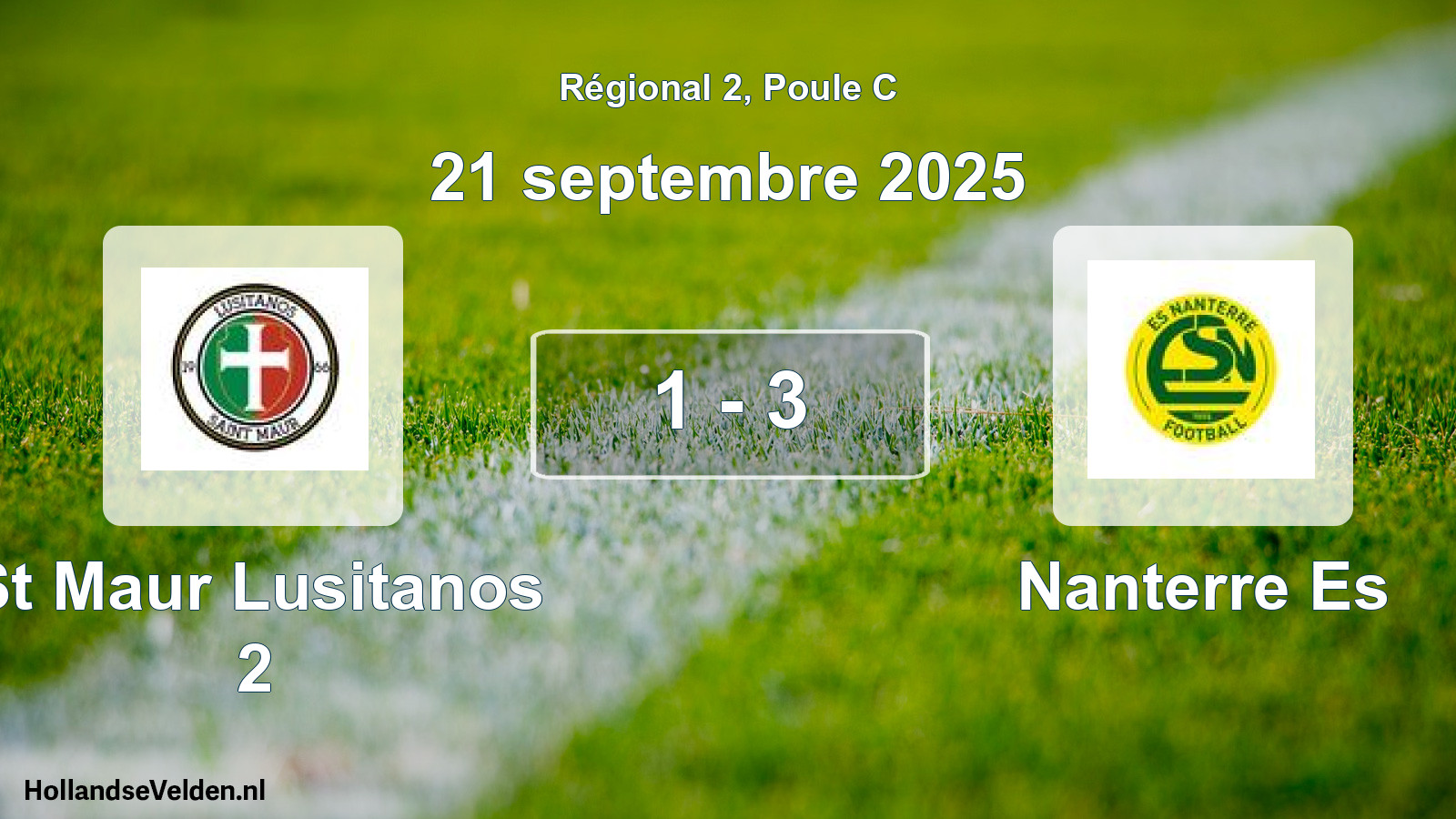 Gespeelde wedstrijd: St Maur Lusitanos 2 - Nanterre Es 1 - 3 (21 septembre 2025)
