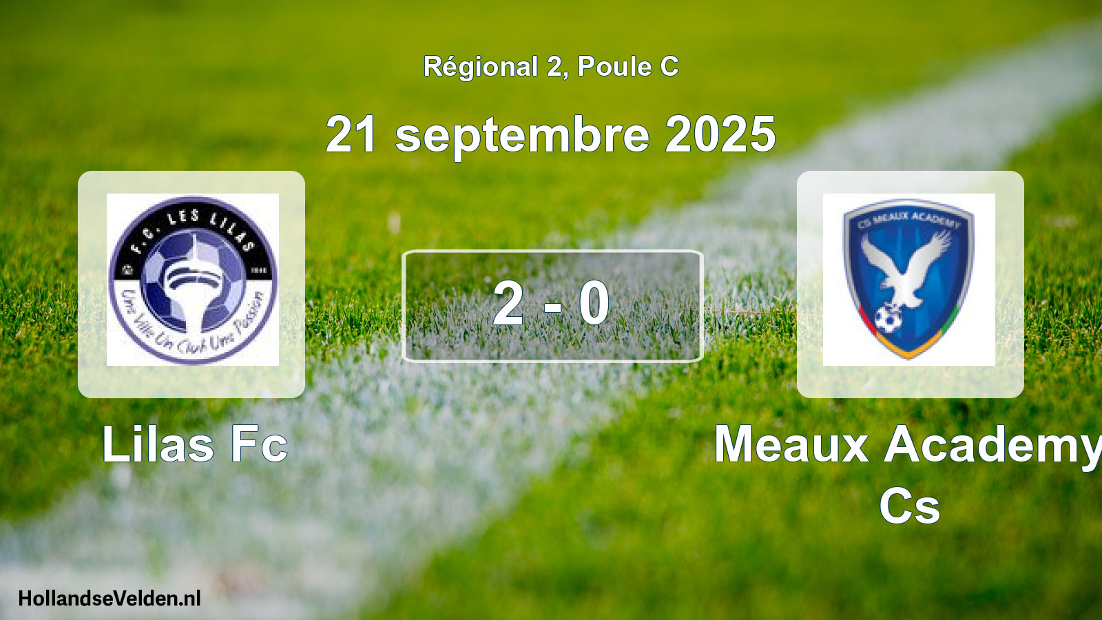 Gespeelde wedstrijd: Lilas Fc - Meaux Academy Cs 2 - 0 (21 september 2025)