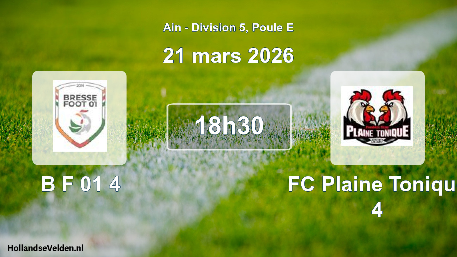 Geplande wedstrijd: B F 01 4 - FC Plaine Tonique 4 (21 maart 2026)