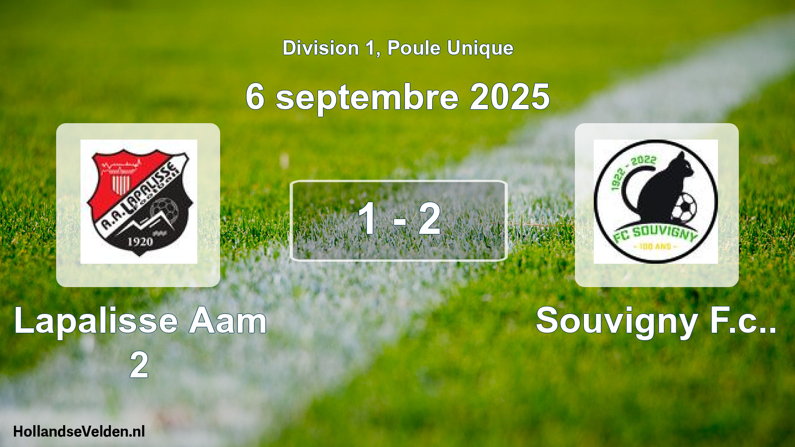 Gespeelde wedstrijd: Lapalisse Aam 2 - Souvigny F.c.. 1 - 2 (6 september 2025)