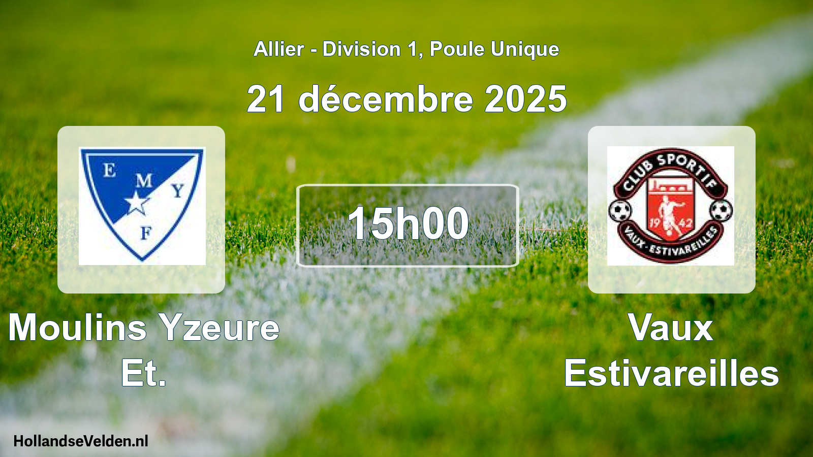 Geplande wedstrijd: Moulins Yzeure Et. - Vaux Estivareilles (23 november 2025)