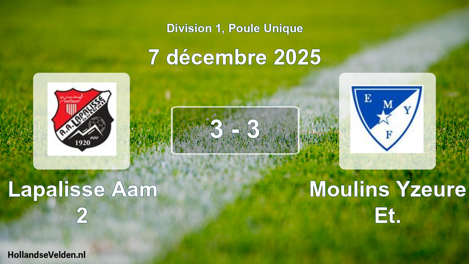 Total number of matches played: Lapalisse Aam 2 - Moulins Yzeure Et. 3 - 3 (7 December 2025)