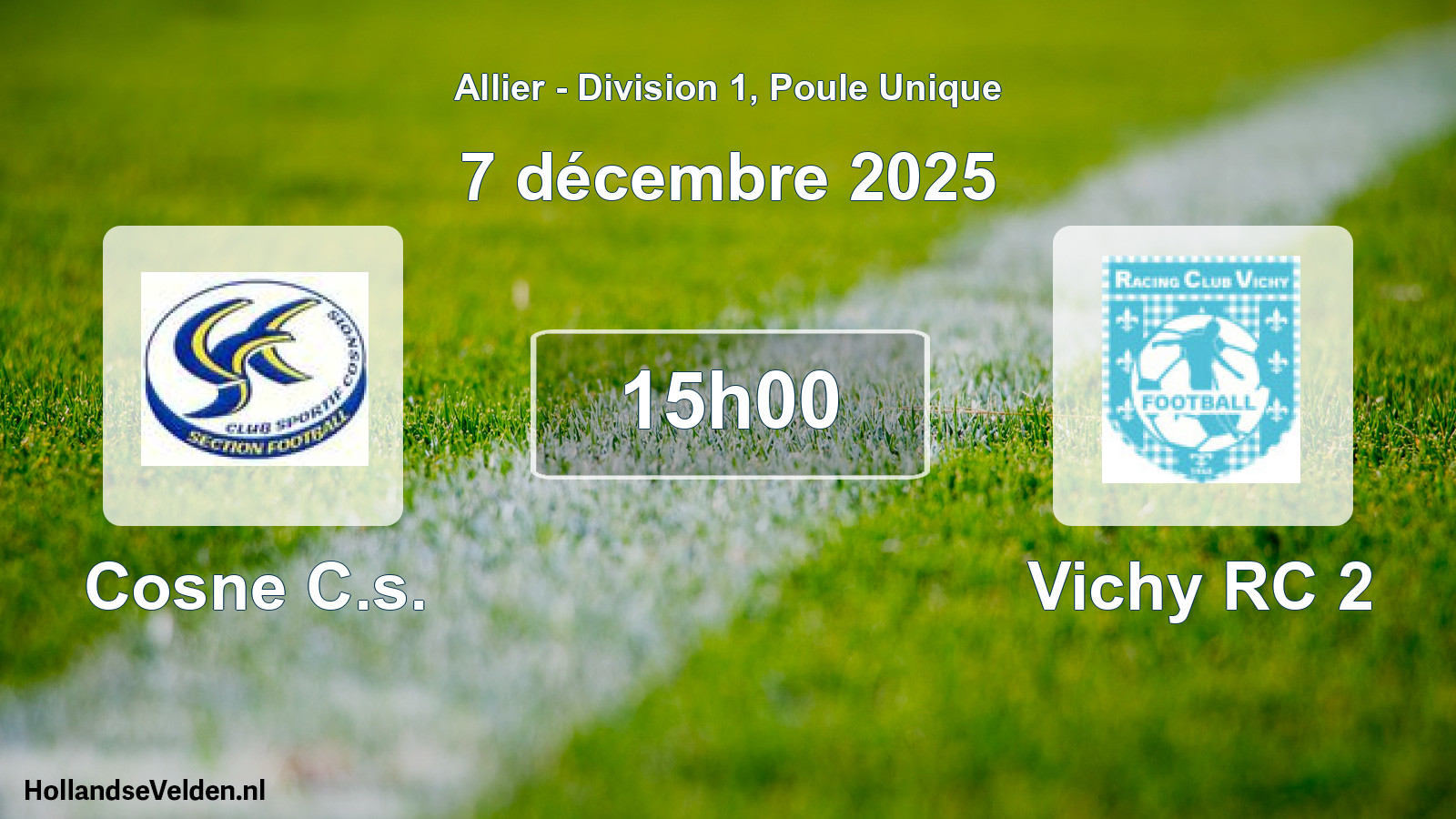 Match programmé: Cosne C.s. - Vichy RC 2 (7 décembre 2025)
