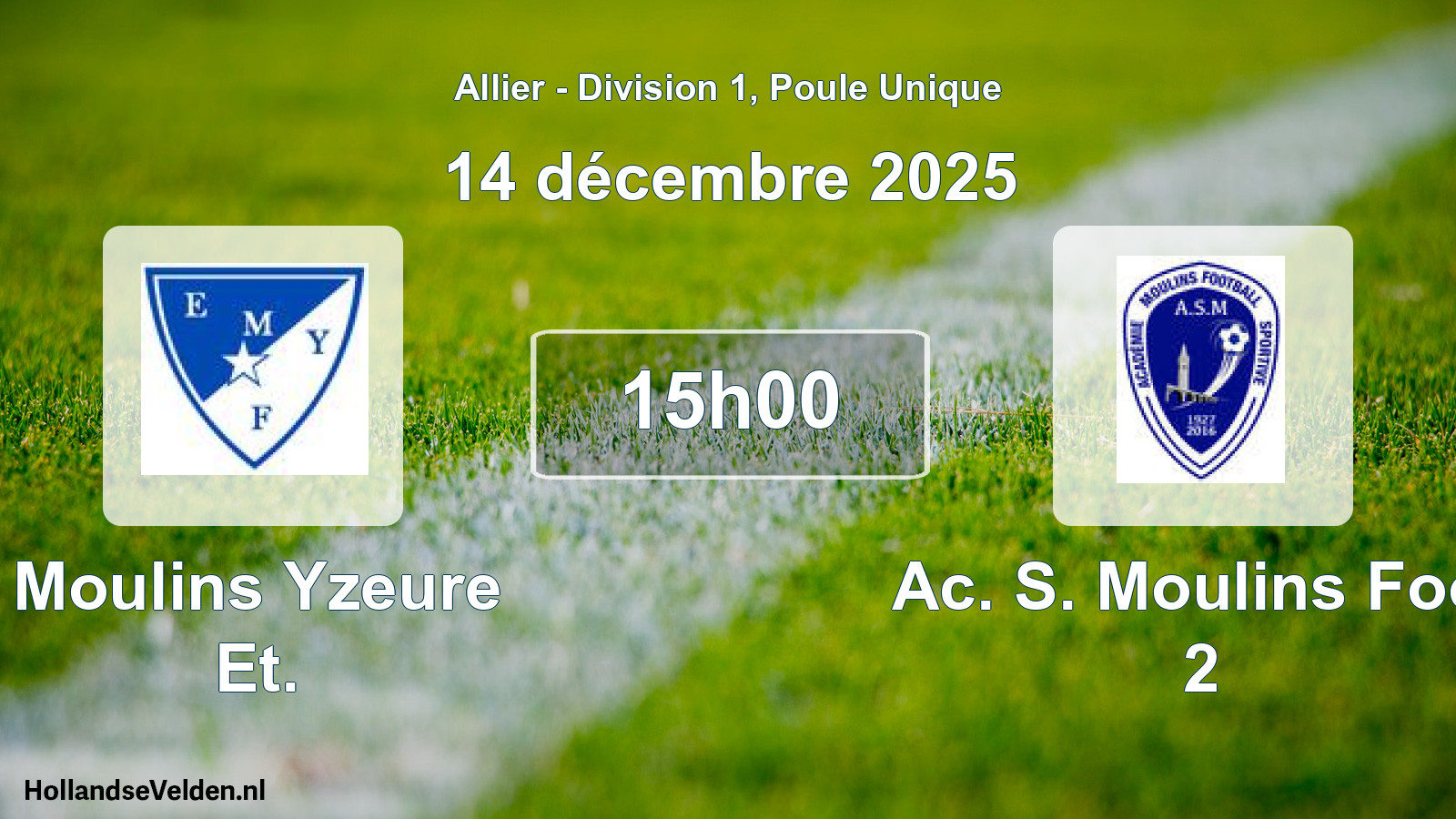 Geplande wedstrijd: Moulins Yzeure Et. - Ac. S. Moulins Foot 2 (14 december 2025)