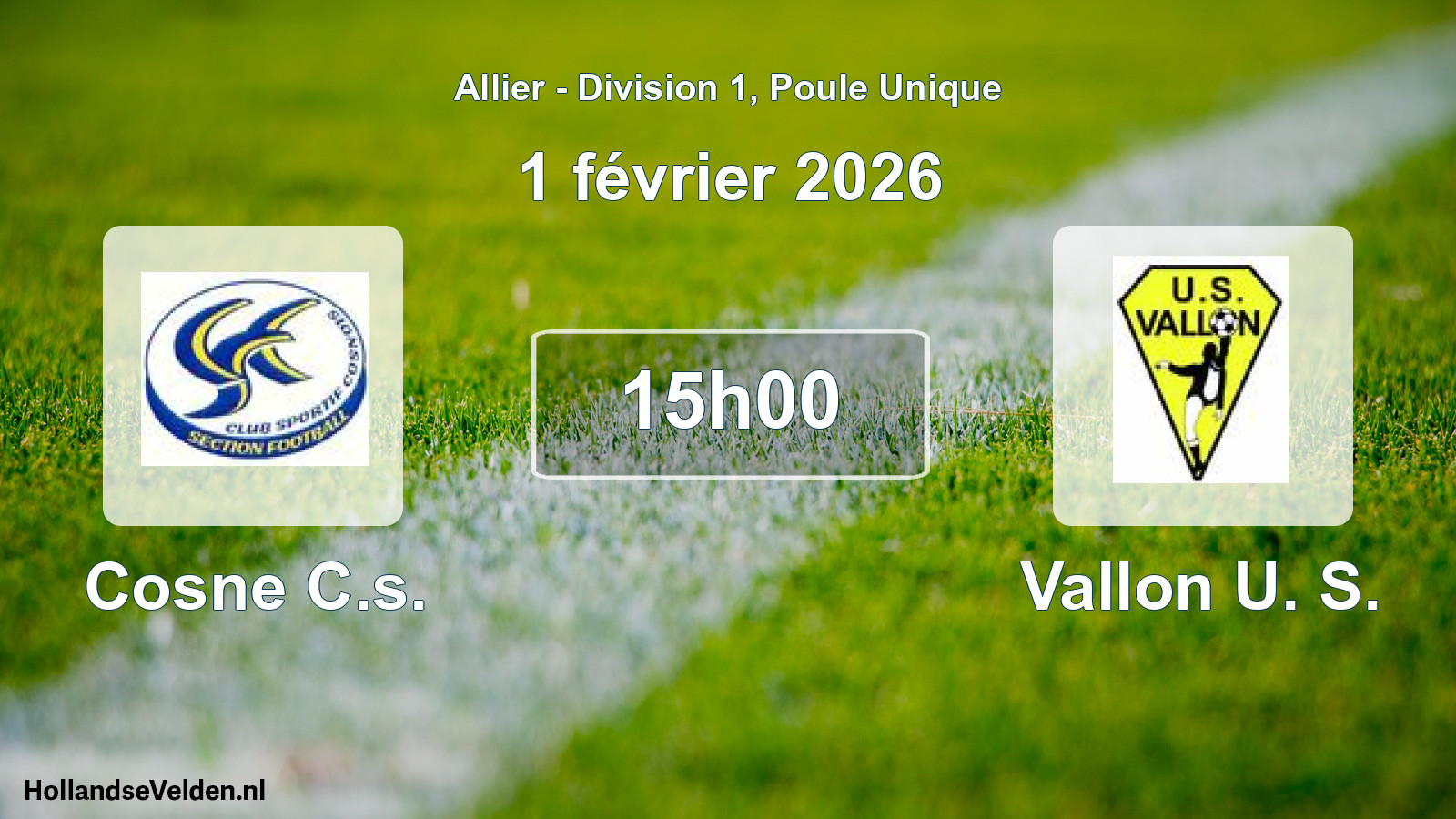 Match programmé: Cosne C.s. - Vallon U. S. (1 février 2026)