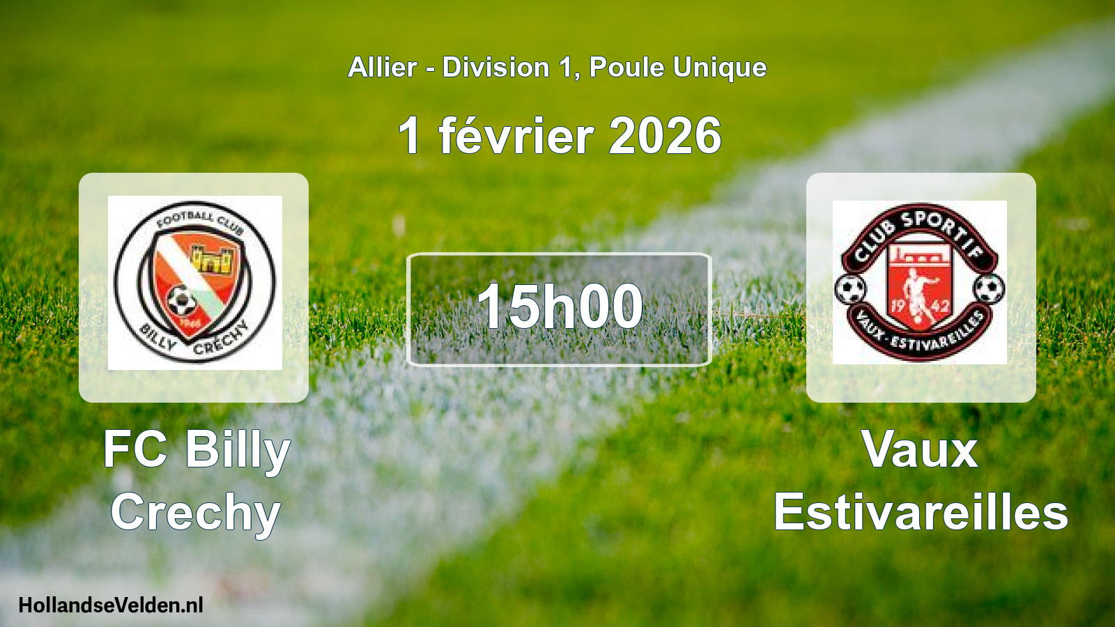 Geplande wedstrijd: FC Billy Crechy - Vaux Estivareilles (1 februari 2026)