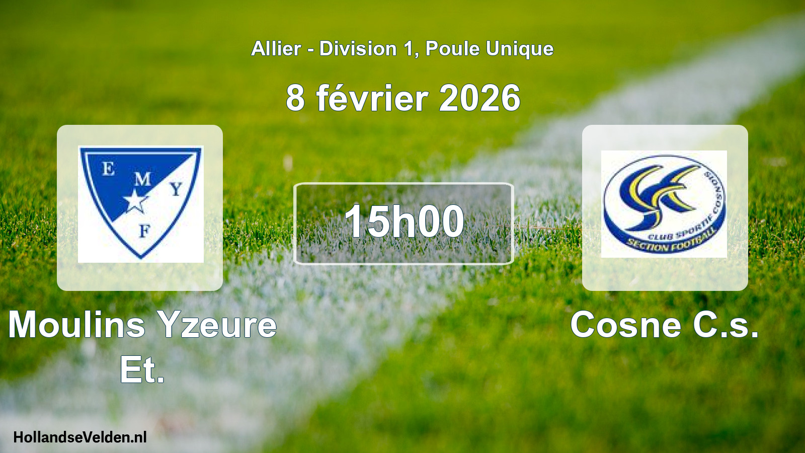 Geplande wedstrijd: Moulins Yzeure Et. - Cosne C.s. (8 februari 2026)