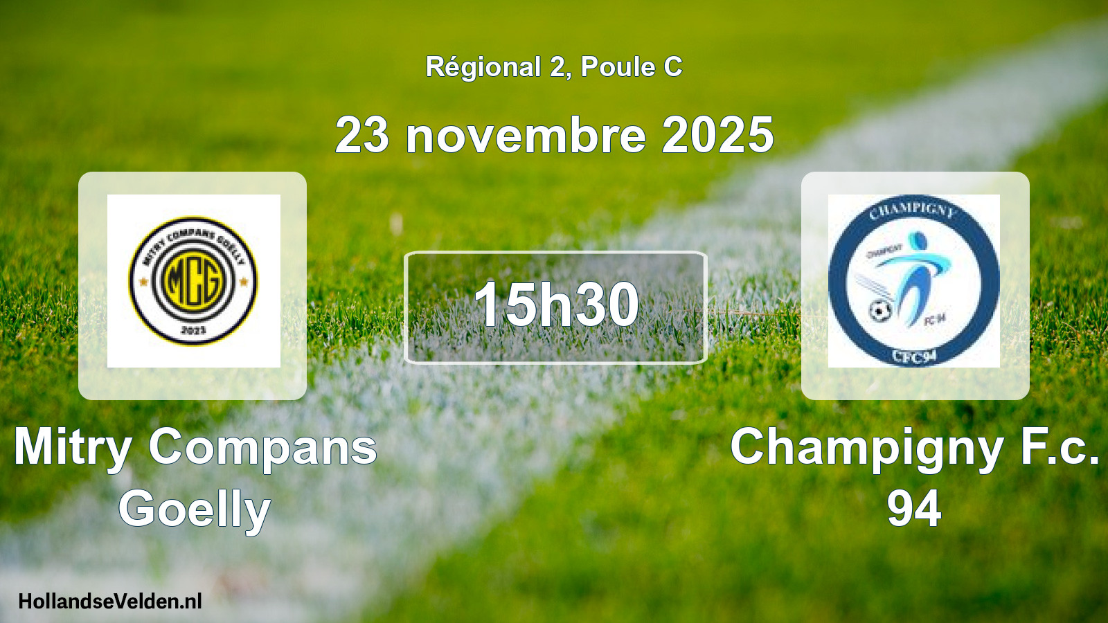 Geplande wedstrijd: Mitry Compans Goelly - Champigny F.c. 94 (23 novembre 2025)