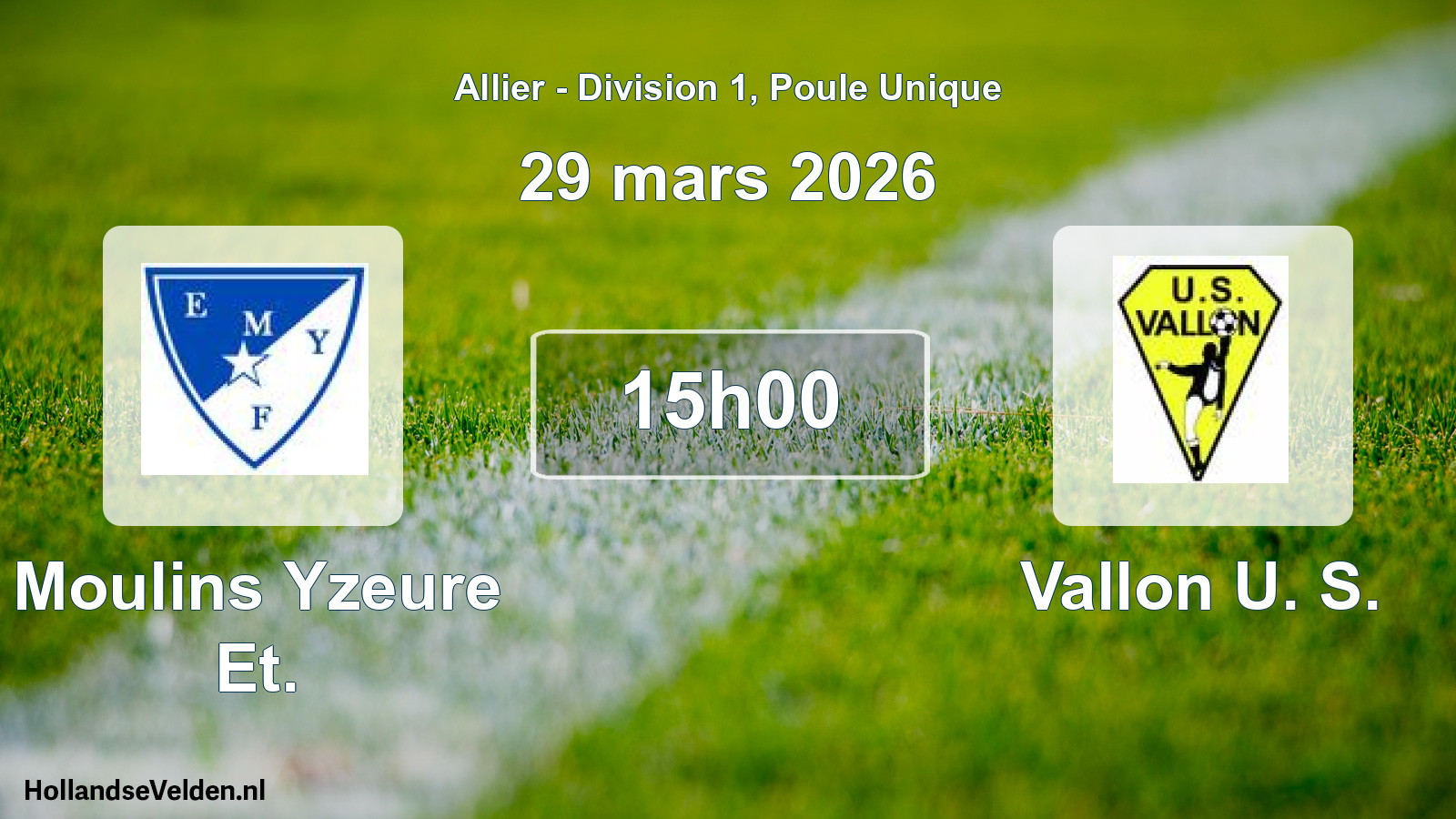 Geplande wedstrijd: Moulins Yzeure Et. - Vallon U. S. (29 maart 2026)