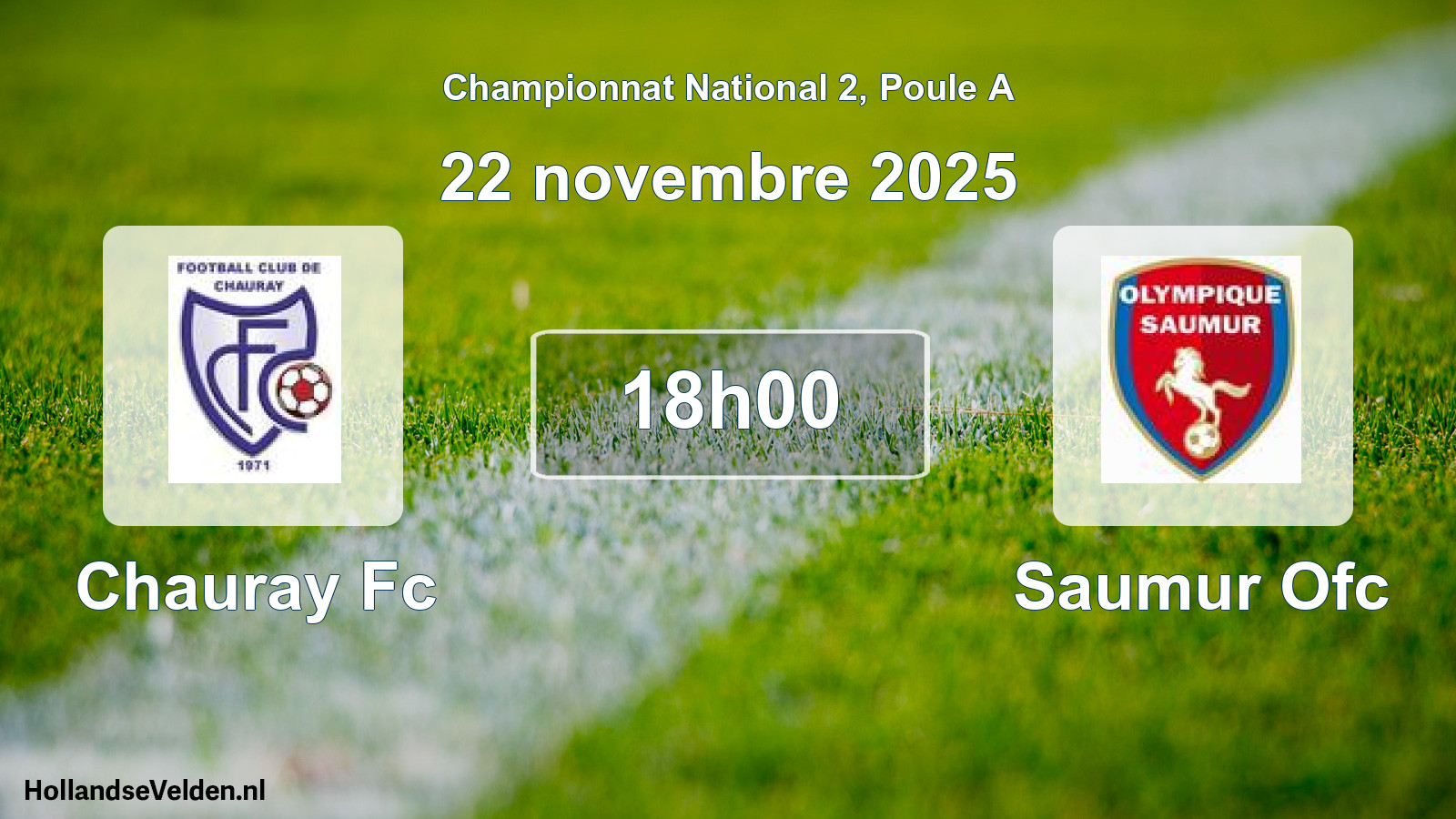 Geplande wedstrijd: Chauray Fc - Saumur Ofc (22 novembre 2025)