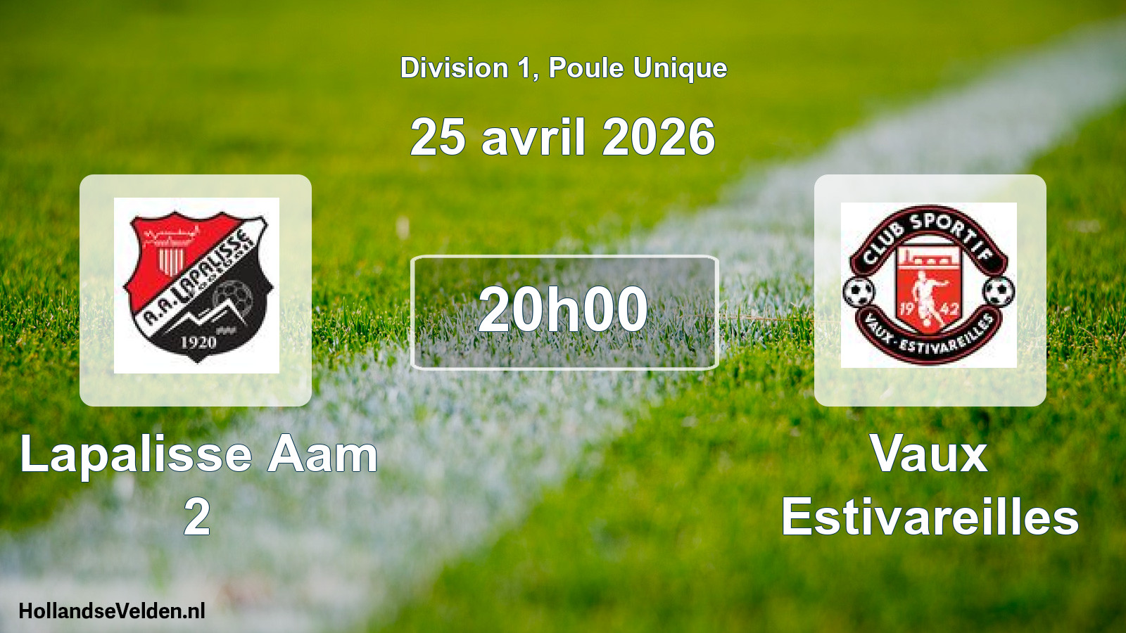 Geplande wedstrijd: Lapalisse Aam 2 - Vaux Estivareilles (25 april 2026)