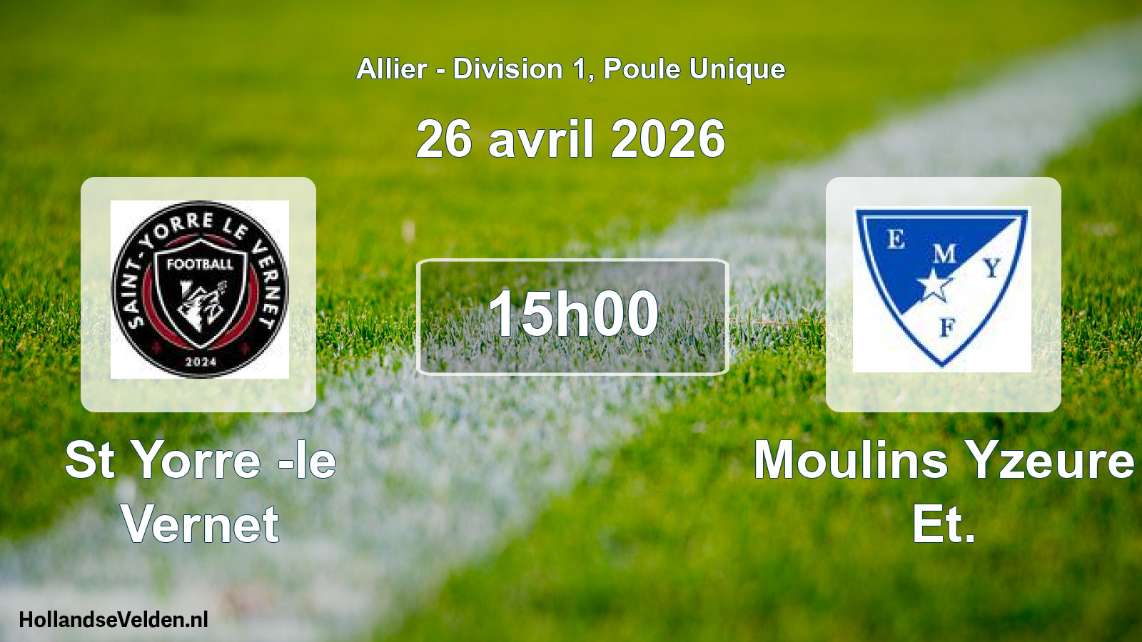 Match programmé: St Yorre -le Vernet - Moulins Yzeure Et. (26 avril 2026)