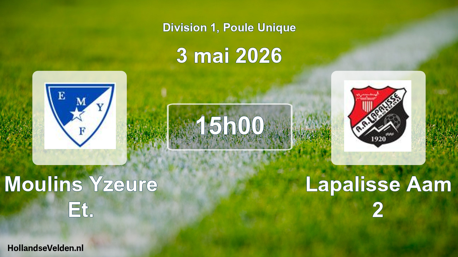 Geplande wedstrijd: Moulins Yzeure Et. - Lapalisse Aam 2 (3 mei 2026)