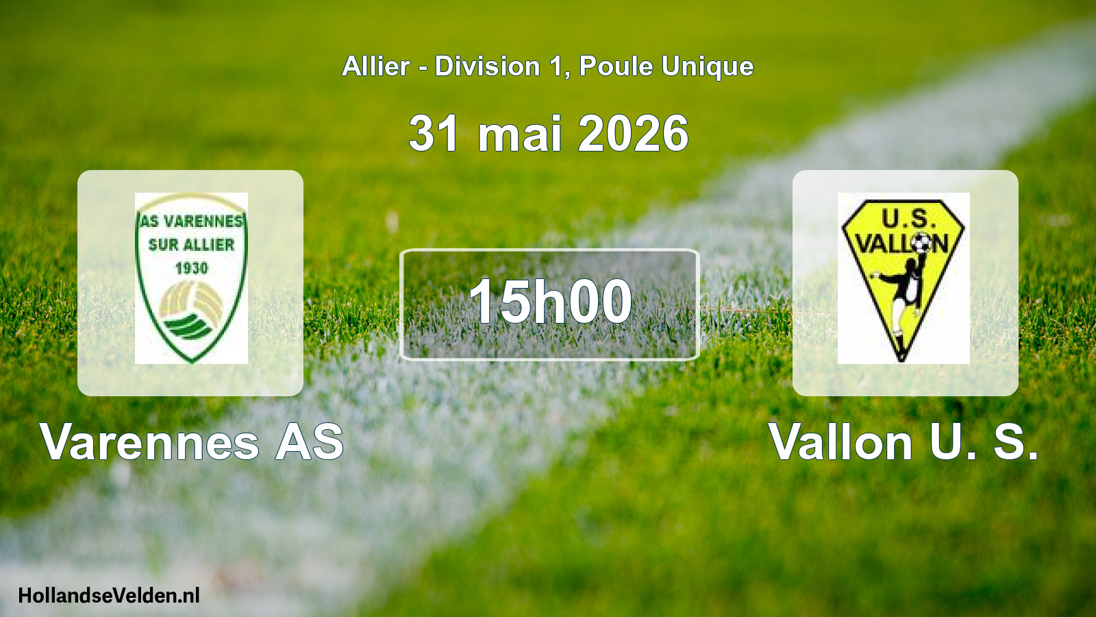 Geplande wedstrijd: Varennes AS - Vallon U. S. (31 mei 2026)