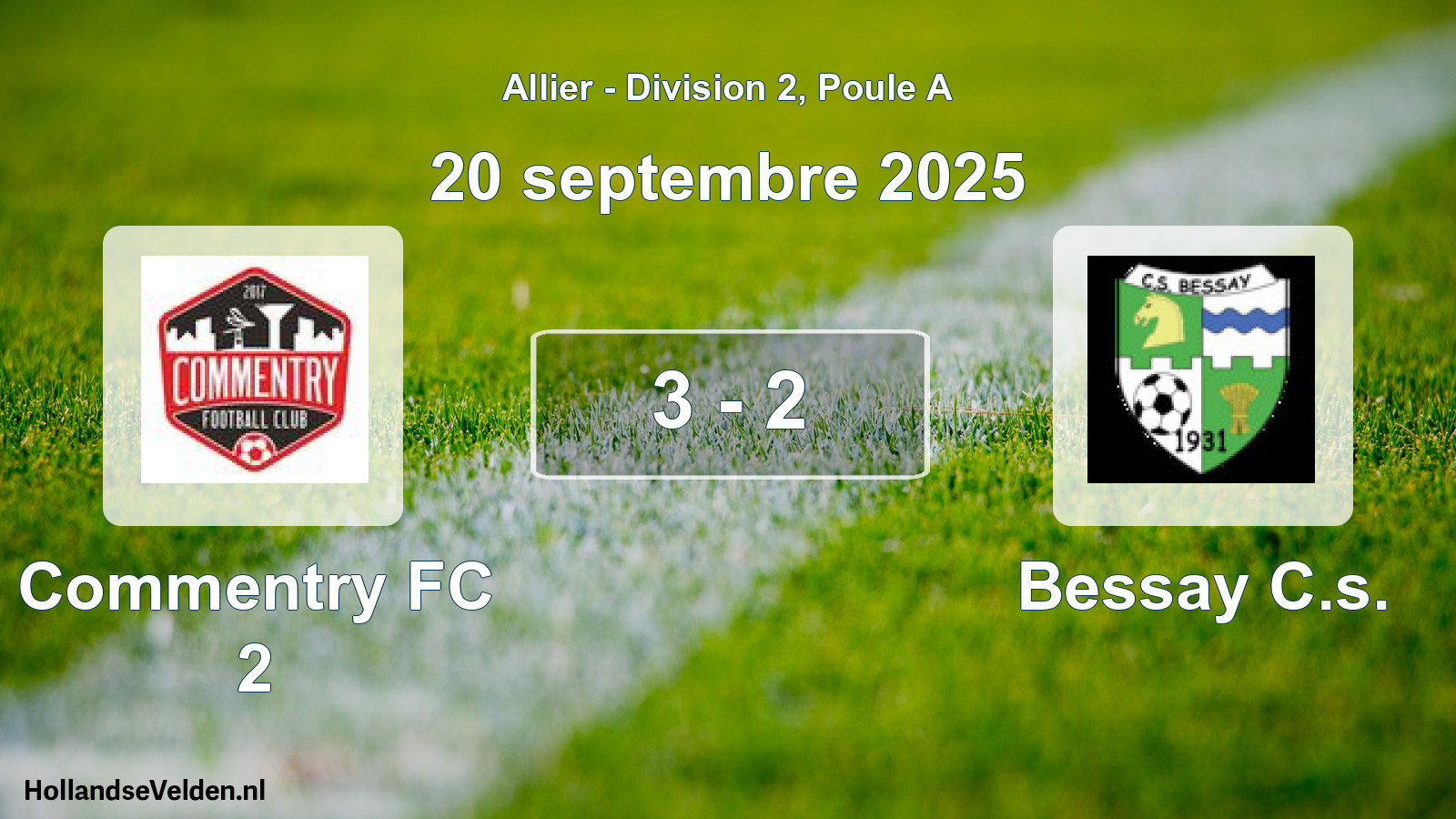 Gespeelde wedstrijd: Commentry FC 2 - Bessay C.s. 3 - 2 (20 september 2025)