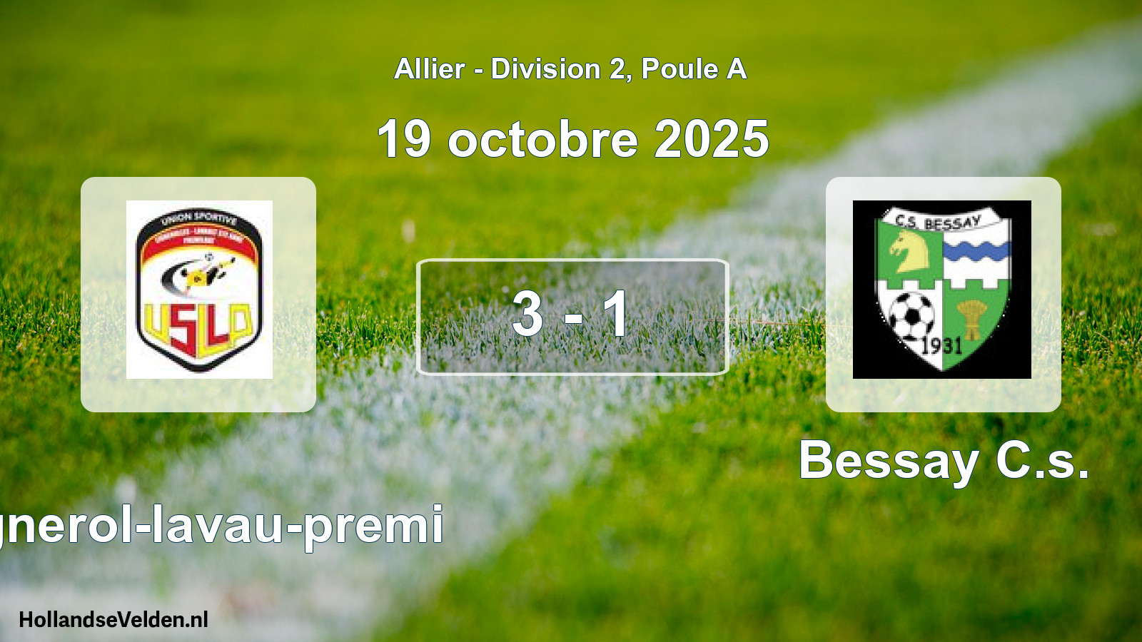 Gespeelde wedstrijd: Lignerol-lavau-premi - Bessay C.s. 3 - 1 (19 oktober 2025)