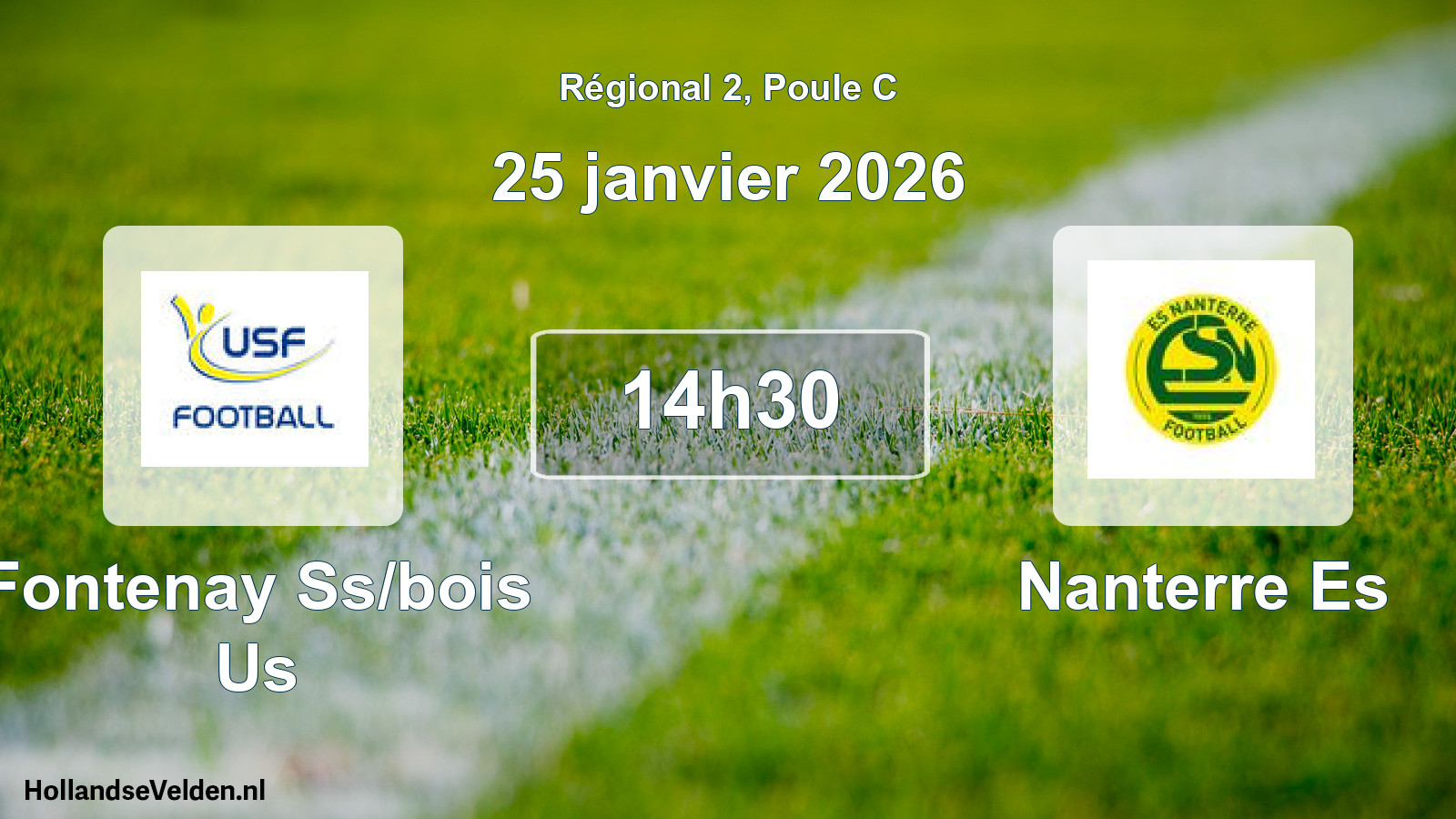 Geplande wedstrijd: Fontenay Ss/bois Us - Nanterre Es (25 janvier 2026)