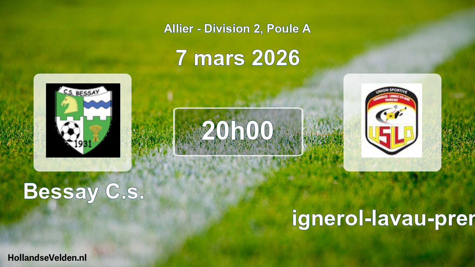 Match programmé: Bessay C.s. - Lignerol-lavau-premi (7 mars 2026)
