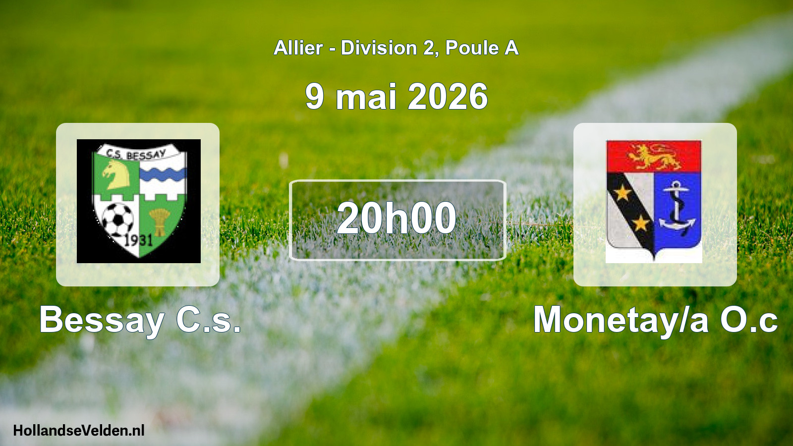 Match programmé: Bessay C.s. - Monetay/a O.c (9 mai 2026)