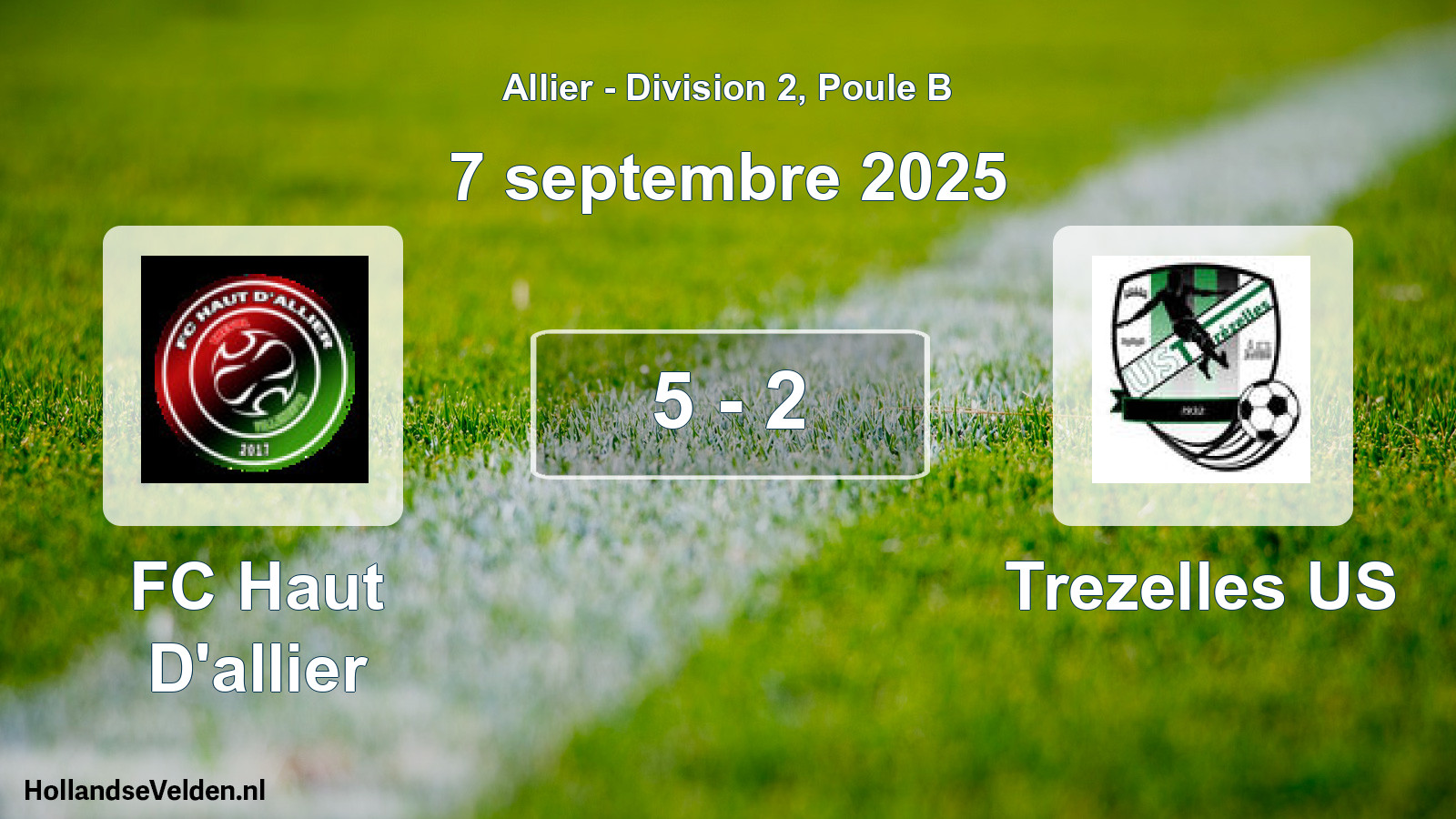 Gespeelde wedstrijd: FC Haut D'allier - Trezelles US 5 - 2 (7 september 2025)