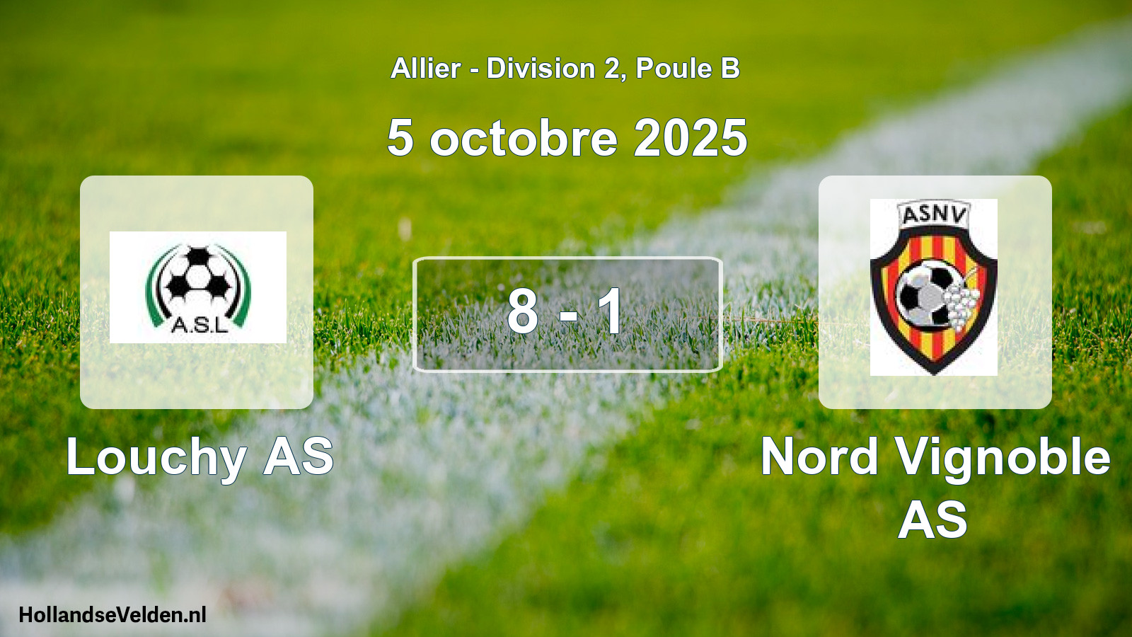 Gespeelde wedstrijd: Louchy AS - Nord Vignoble AS 8 - 1 (5 oktober 2025)