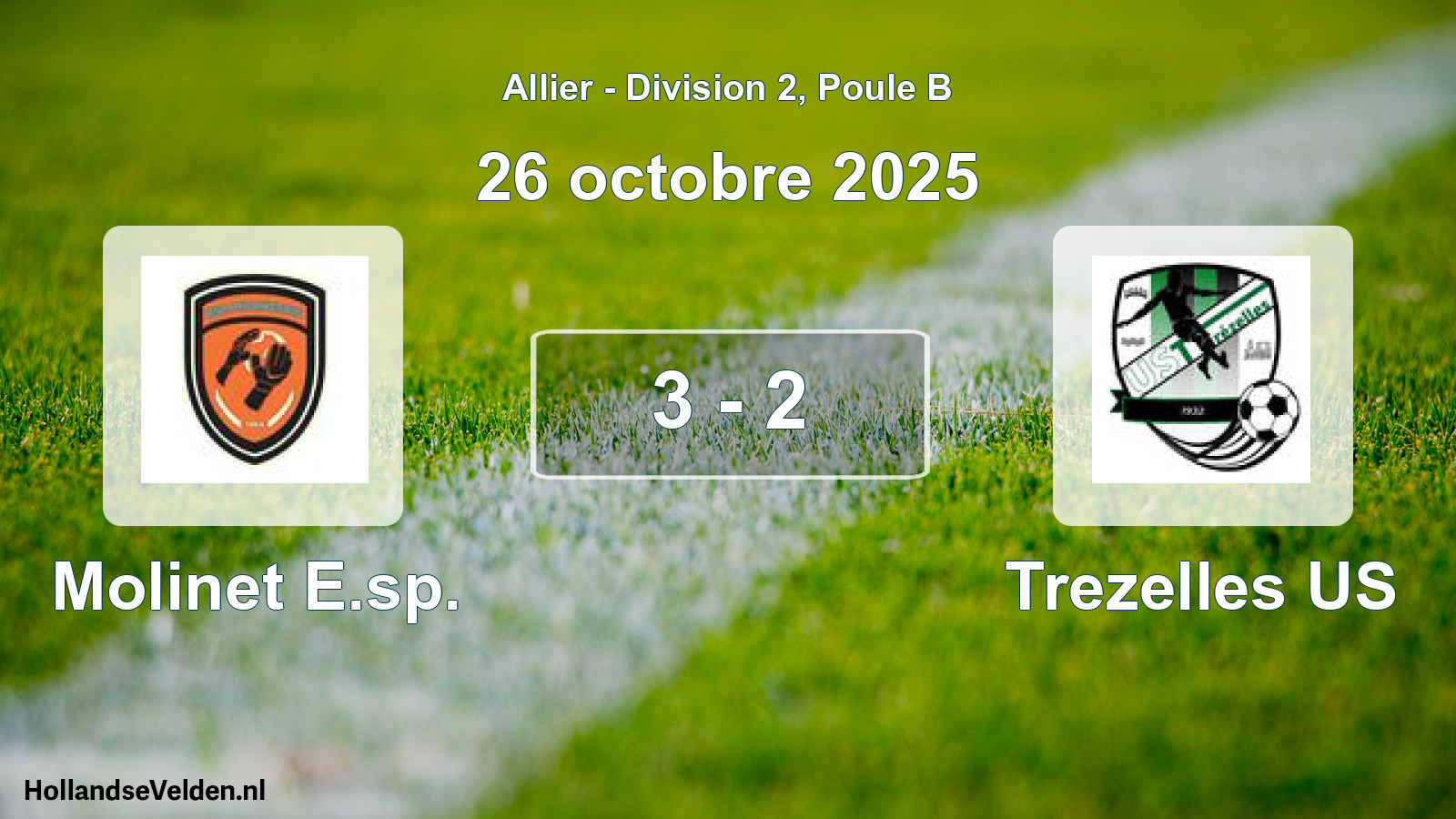 Match joué: Molinet E.sp. - Trezelles US 3 - 2 (26 octobre 2025)
