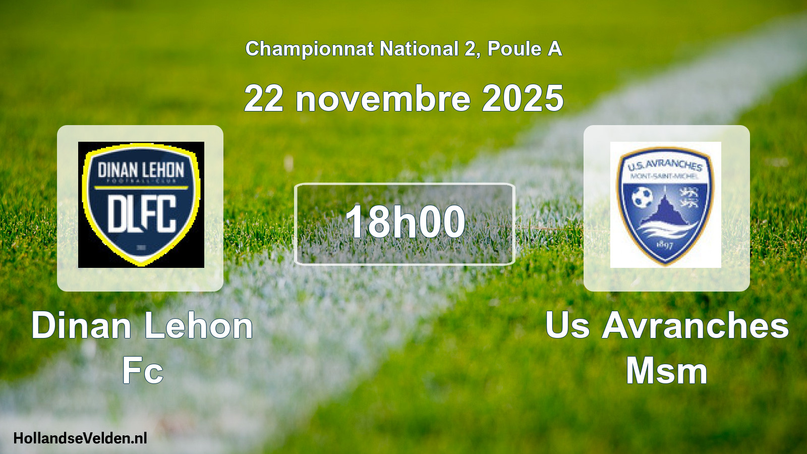 Scheduled Match: Dinan Lehon Fc - Us Avranches Msm (22 November 2025)