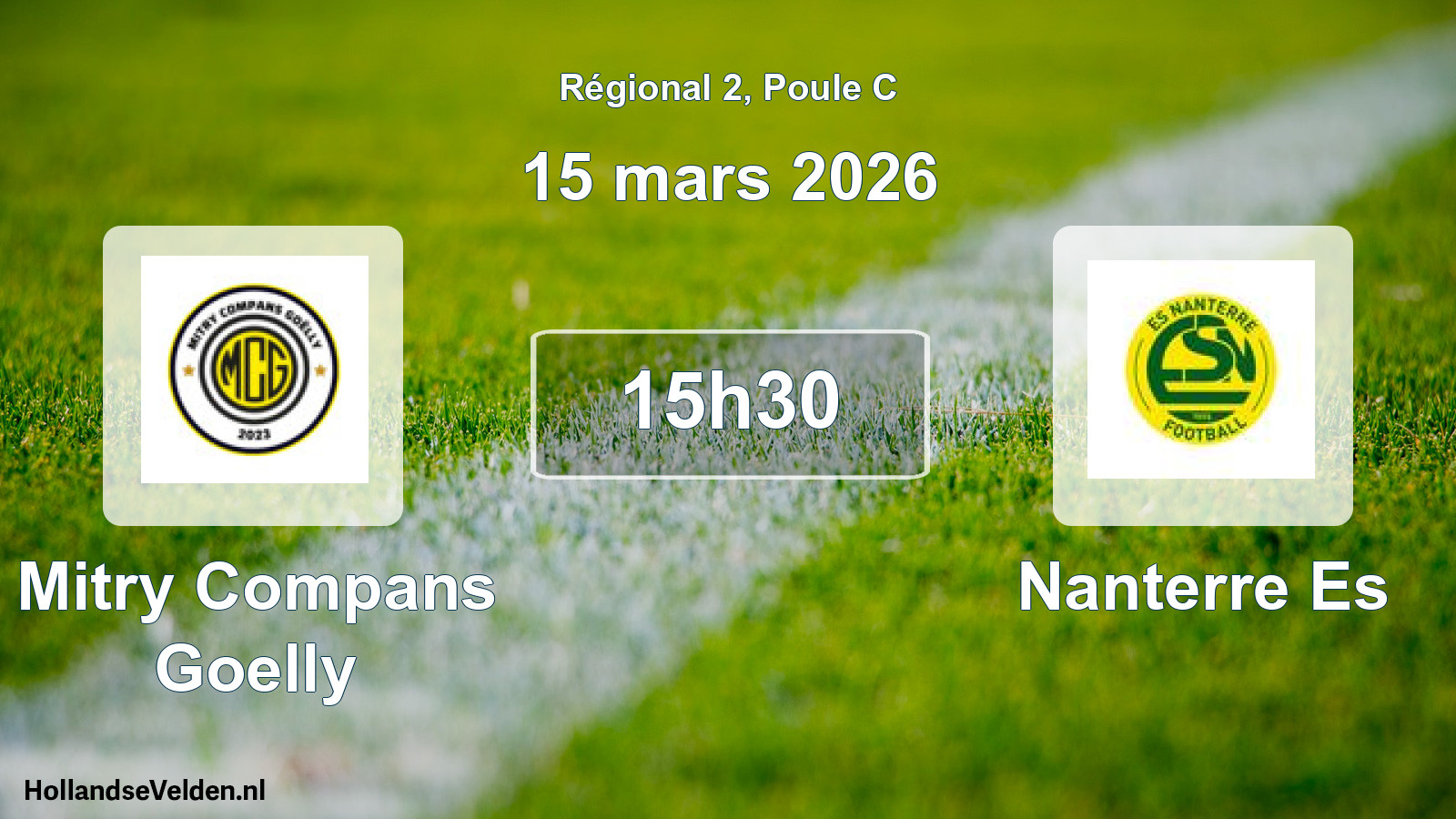 Geplande wedstrijd: Mitry Compans Goelly - Nanterre Es (15 maart 2026)
