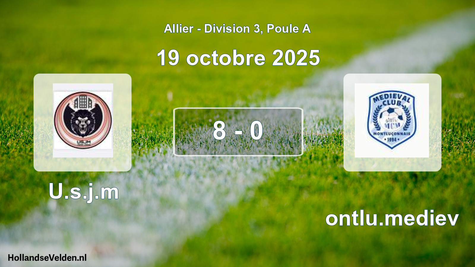 Match joué: U.s.j.m - Montlu.mediev 8 - 0 (19 octobre 2025)