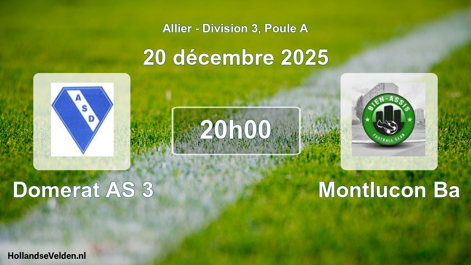 Match programmé: Domerat AS 3 - Montlucon Ba (20 décembre 2025)